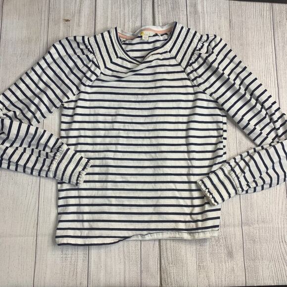 Boden Navy and White Striped Shirt with Cinching Details Size 2 - Picture 1 of 7